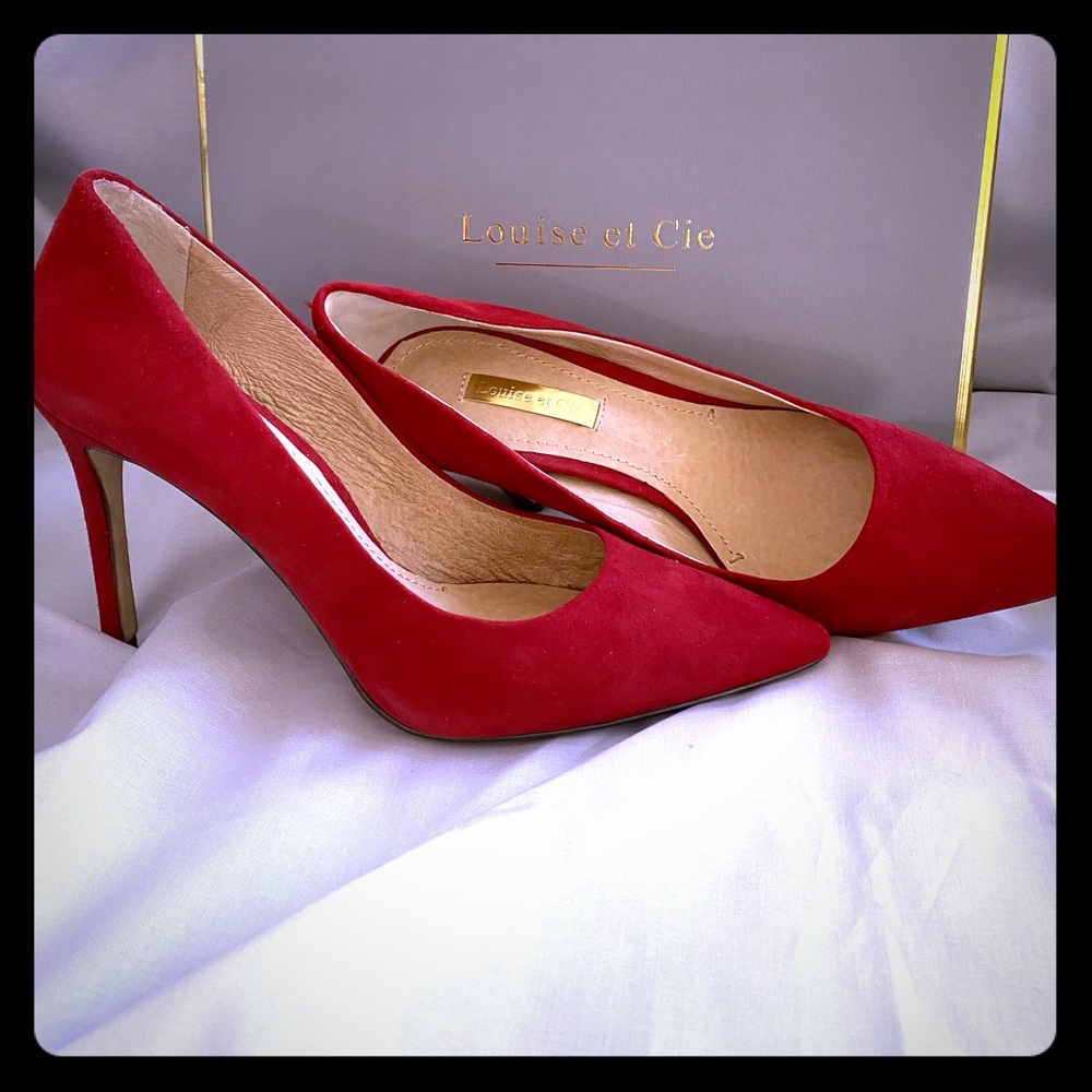 Brand new red kid suede size 5.5 high heels